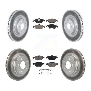 Front Rear Coated Disc Brake Rotor Ceramic Pad Kit For 2010-2011 Mercedes-Benz E550 Coupe KGC-101013