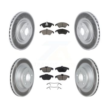 Front Rear Coated Disc Brake Rotor Ceramic Pad Kit For 2010-2011 Mercedes-Benz E550 Coupe KGC-101014