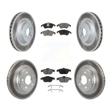 Front Rear Coated Disc Brake Rotor Ceramic Pad Kit For 2010-2011 Mercedes-Benz E550 Coupe KGC-101015