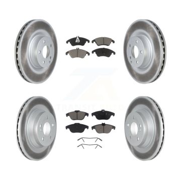Front Rear Coated Disc Brake Rotor Ceramic Pad Kit For 2010-2011 Mercedes-Benz E550 Coupe KGC-101016