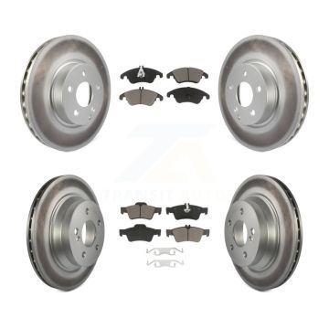 Front Rear Coated Disc Brake Rotors And Ceramic Pads Kit For Mercedes-Benz E350 E400 KGC-101017
