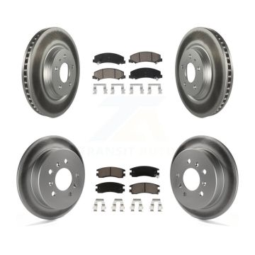 Front Rear Coated Disc Brake Rotors And Ceramic Pads Kit For Buick LaCrosse Allure KGC-101022
