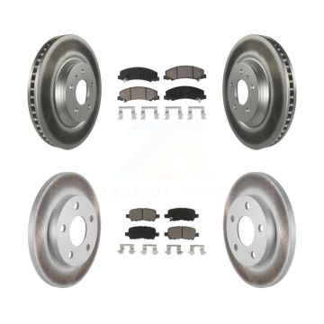 Front Rear Coated Disc Brake Rotors And Ceramic Pads Kit For Chevrolet Impala Limited KGC-101024