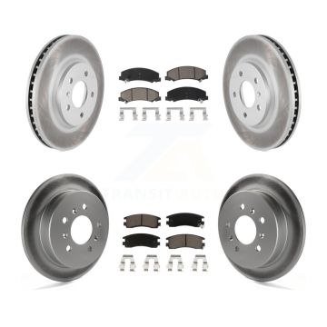 Front Rear Coated Disc Brake Rotors And Ceramic Pads Kit For Chevrolet Impala Monte Carlo KGC-101025