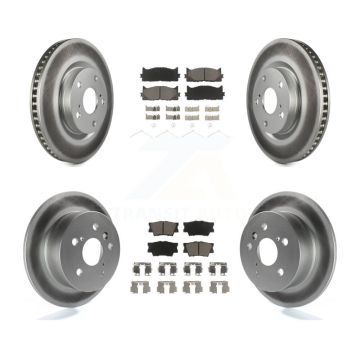 Front Rear Coated Disc Brake Rotors & Ceramic Pad Kit For Toyota Camry Lexus ES350 Avalon KGC-101030