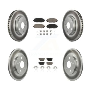 Front Rear Coated Brake Rotor & Ceramic Pad Kit For Toyota Matrix Pontiac Vibe Corolla iM KGC-101034