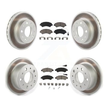 Front Rear Coated Brake Rotors Ceramic Pad Kit For 2014-2020 Ram ProMaster 2500 3500 1500 KGC-101038