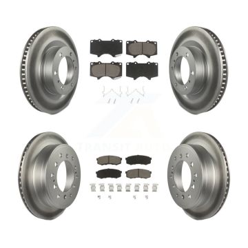 Front Rear Coat Disc Brake Rotor Ceramic Pad Kit For 2010-2023 Toyota 4Runner Lexus GX460 KGC-101040