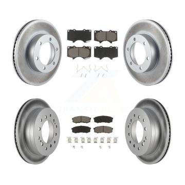Front Rear Coated Disc Brake Rotors And Ceramic Pads Kit For Toyota Sequoia KGC-101041