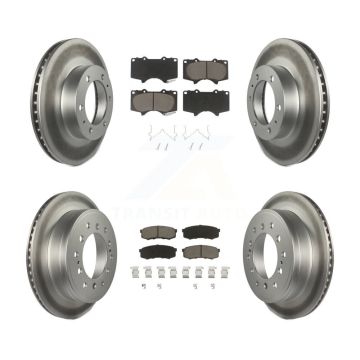 Front Rear Coated Disc Brake Rotors And Ceramic Pads Kit For 2010-2014 Toyota FJ Cruiser KGC-101044