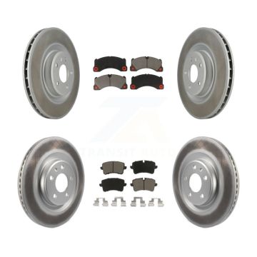 Front Rear Coated Disc Brake Rotors And Ceramic Pads Kit For 2017 Porsche Macan Base KGC-101046