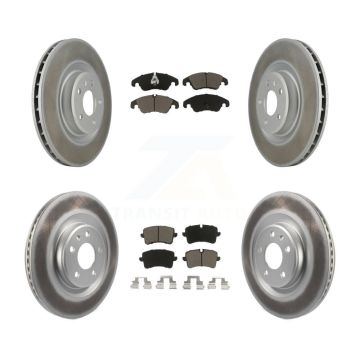 Front Rear Coated Disc Brake Rotors And Ceramic Pads Kit For Audi A6 Quattro A7 KGC-101049