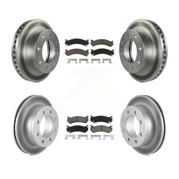 Front Rear Coat Brake Rotor Ceramic Pad Kit For Chevrolet GMC Sierra 2500 HD Silverado XL KGC-101053
