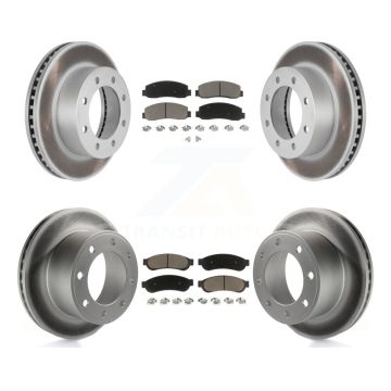 Front Rear Coat Disc Brake Rotors Ceramic Pad Kit For 2008-2009 Ford F-250 Super Duty 4WD KGC-101056