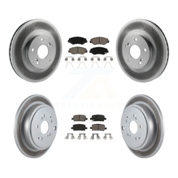Front Rear Coated Disc Brake Rotors And Ceramic Pads Kit For 2003-2008 Honda Pilot KGC-101058