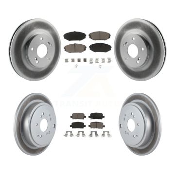 Front Rear Coated Disc Brake Rotors And Ceramic Pads Kit For 2001-2002 Acura MDX KGC-101060