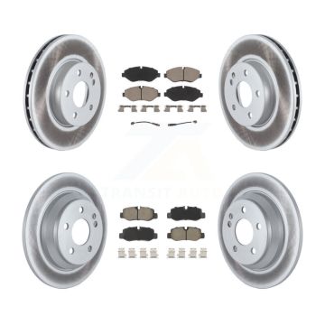 Front Rear Coated Disc Brake Rotor And Ceramic Pad Kit For 2016-2020 Mercedes-Benz Metris KGC-101061