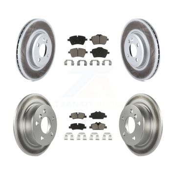 Front Rear Coated Disc Brake Rotors And Ceramic Pads Kit For 2015 Mini Cooper 2.0L/1.5L KGC-101066