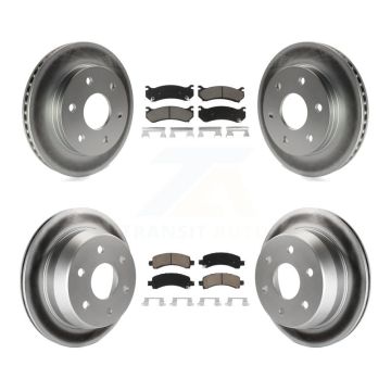 Front Rear Coated Disc Brake Rotors And Ceramic Pads Kit For Chevrolet Avalanche 1500 KGC-101076