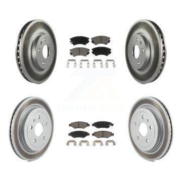 Front Rear Coated Disc Brake Rotor & Ceramic Pad Kit For 2010-2015 Chevrolet Camaro LT LS KGC-101077