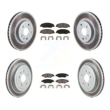 Front Rear Coated Brake Rotors Ceramic Pad Kit For Cadillac CTS Without Heavy Duty Brakes KGC-101078