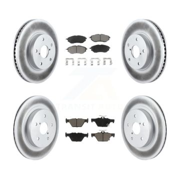 Front Rear Coated Disc Brake Rotors And Ceramic Pads Kit For 2015 Subaru Legacy 2.5L KGC-101086
