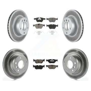 Front Rear Coated Disc Brake Rotors And Ceramic Pads Kit For 2008-2013 BMW 128i KGC-101089