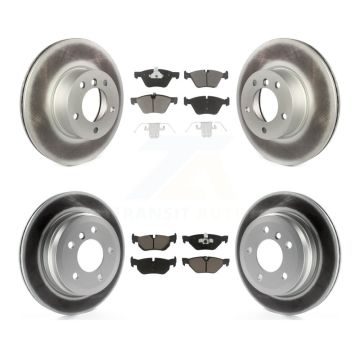 Front Rear Coated Disc Brake Rotors And Ceramic Pads Kit For 2008 BMW 328xi To 08 07 KGC-101093