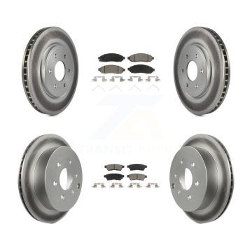 Front Rear Coated Brake Rotor & Ceramic Pad Kit For Nissan Frontier Xterra Suzuki Equator KGC-101094
