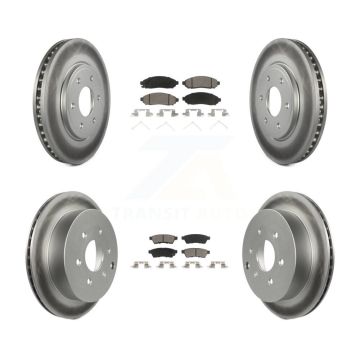 Front Rear Coated Disc Brake Rotor And Ceramic Pad Kit For Nissan Frontier Suzuki Equator KGC-101095