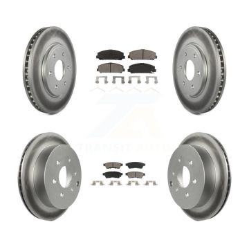 Front Rear Coated Disc Brake Rotors And Ceramic Pads Kit For Suzuki Equator KGC-101096