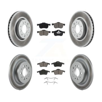Front Rear Coated Disc Brake Rotors And Ceramic Pads Kit For Volvo S60 XC70 V70 S80 KGC-101099