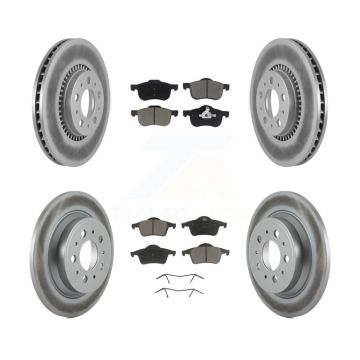 Front Rear Coated Disc Brake Rotors And Ceramic Pads Kit For Volvo S60 XC70 V70 S80 KGC-101100