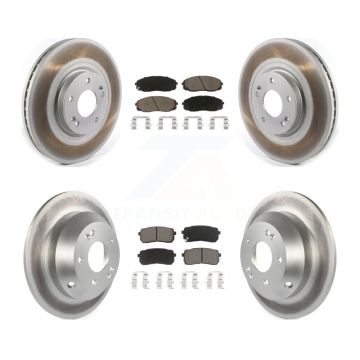 Front Rear Coated Disc Brake Rotors And Ceramic Pads Kit For 2015-2021 Kia Sedona KGC-101104