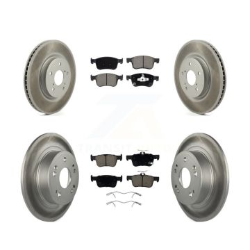 Front Rear Coated Disc Brake Rotors And Ceramic Pads Kit For Honda Accord KGC-101109