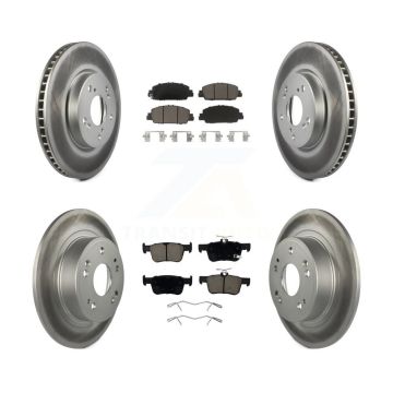 Front Rear Coated Disc Brake Rotors And Ceramic Pads Kit For Honda Accord KGC-101110