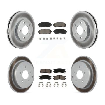 Front Rear Coated Disc Brake Rotor And Ceramic Pad Kit For Buick Rendezvous Pontiac Aztek KGC-101121