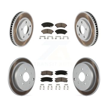 Front Rear Coat Brake Rotor Ceramic Pad Kit For Pontiac Montana FWD with Disc rear brakes KGC-101122