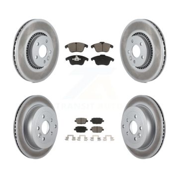 Front Rear Coated Disc Brake Rotors And Ceramic Pads Kit For 2008-2011 Land Rover LR2 KGC-101123