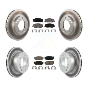Front Rear Coated Disc Brake Rotors And Ceramic Pads Kit For 2003-2006 Kia Sorento KGC-101124