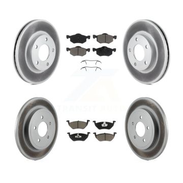 Front Rear Coated Disc Brake Rotors And Ceramic Pads Kit For 2005-2006 Mazda Tribute 2.3L KGC-101126