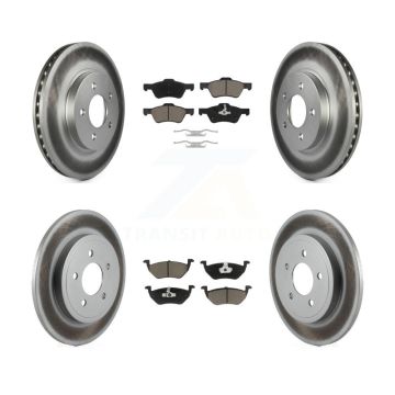 Front Rear Coated Disc Brake Rotors And Ceramic Pads Kit For Ford Escape Mercury Mariner KGC-101127