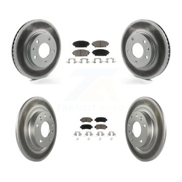 Front Rear Coated Disc Brake Rotors And Ceramic Pads Kit For 2016-2018 Mazda CX-3 FWD KGC-101129
