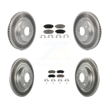 Front Rear Coated Disc Brake Rotors And Ceramic Pads Kit For 2016-2018 Mazda CX-3 AWD KGC-101130