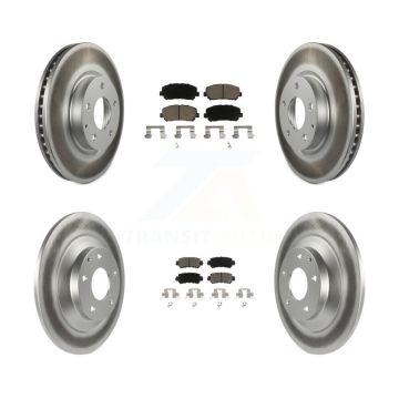 Front Rear Coated Disc Brake Rotors And Ceramic Pads Kit For 2013-2015 Mazda CX-5 KGC-101131
