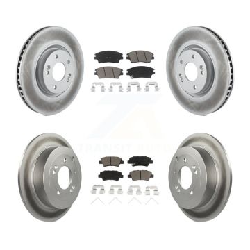 Front Rear Coated Brake Rotors Ceramic Pad Kit For Kia Sportage With Manual Parking KGC-101133