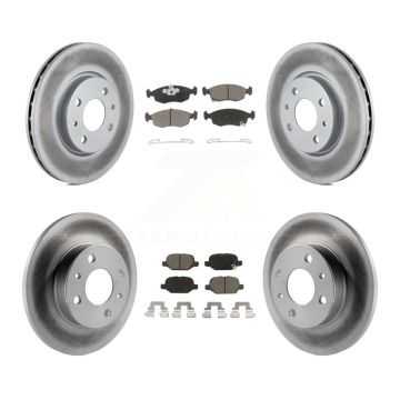 Front Rear Coated Disc Brake Rotors And Ceramic Pads Kit For Fiat 500 KGC-101135
