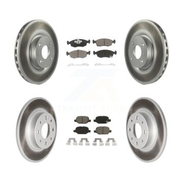 Front Rear Coated Disc Brake Rotors And Ceramic Pads Kit For Fiat 500 KGC-101136