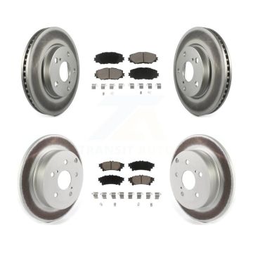 Front Rear Coated Disc Brake Rotors And Ceramic Pads Kit For 2012-2018 Toyota Prius V KGC-101137