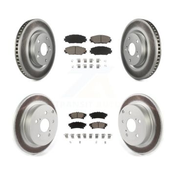 Front Rear Coated Disc Brake Rotors And Ceramic Pads Kit For 2016-2020 Toyota Mirai KGC-101138